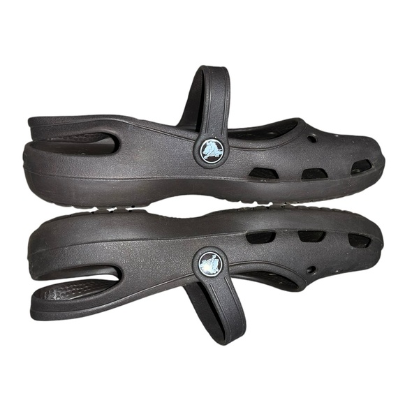 CROCS Shoes - Crocs Shayna Mary Jane Slingback Flats Croslite Low Top Slip On Brown Women 6